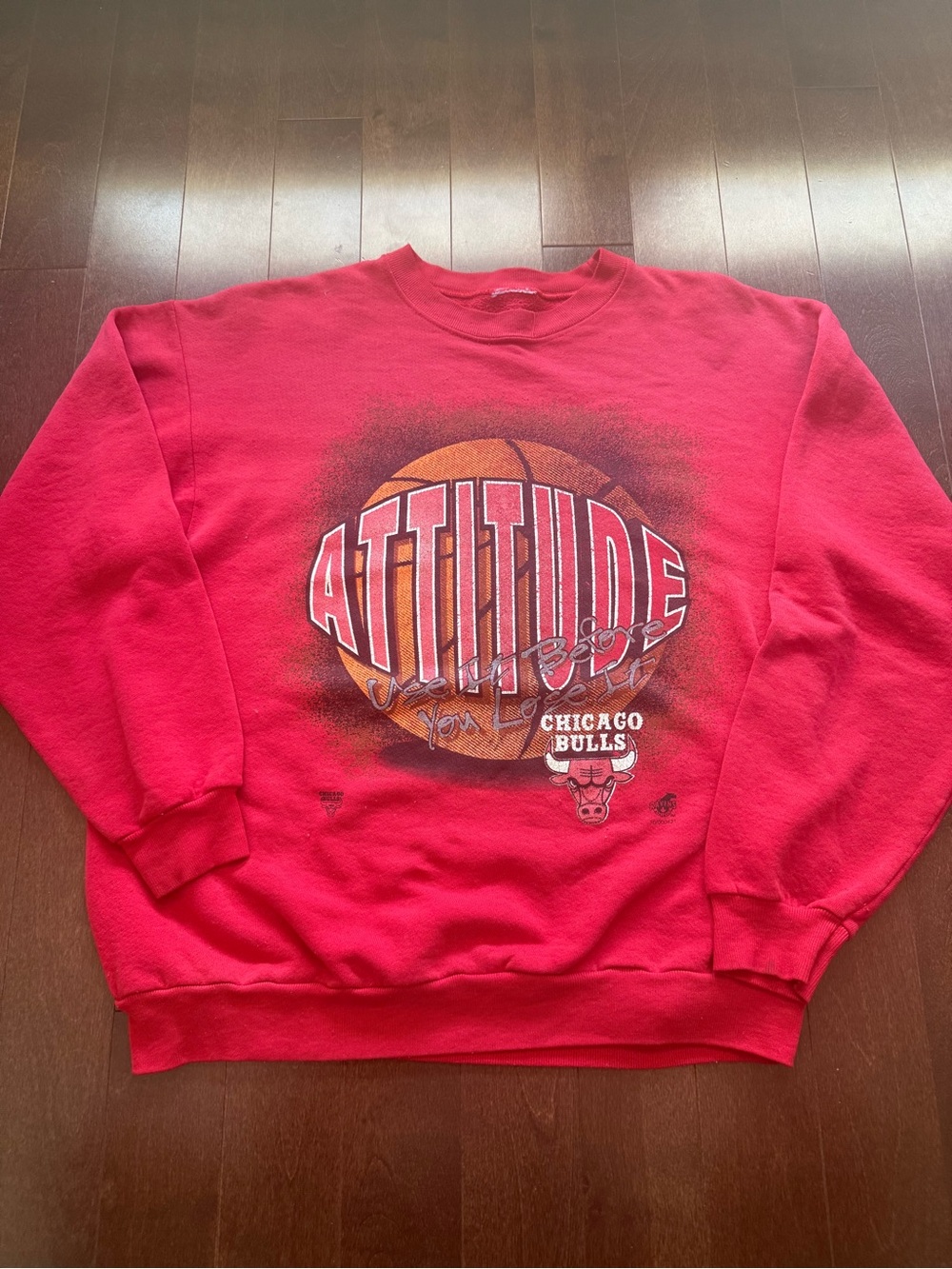 Vintage Chicago Bulls 90’s NBA 'Attitude' Graphic Boxy Crewneck Sweatshirt